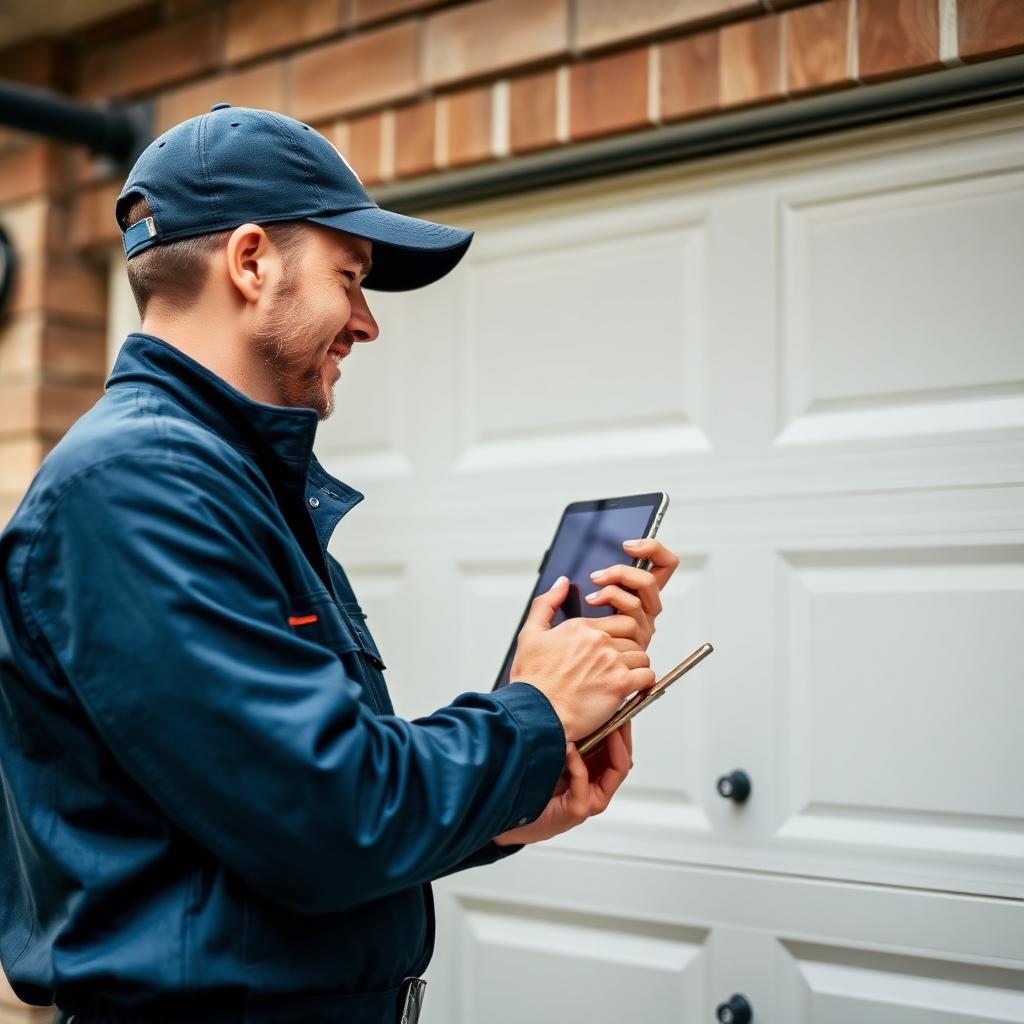 Pelham Garage Doors certified technician performing inspection